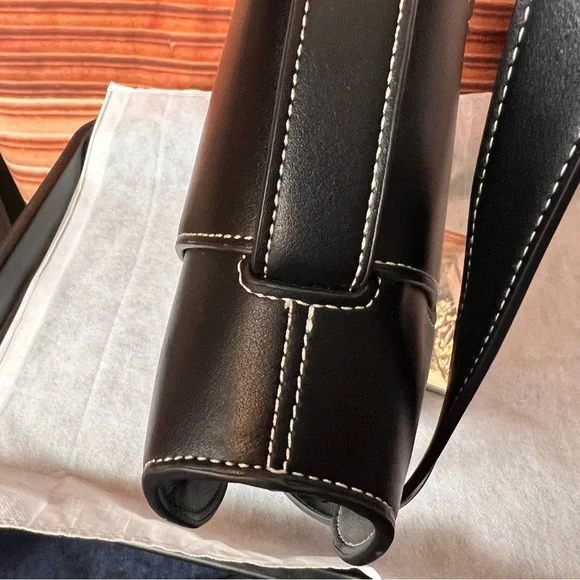 Polene Paris Black Leather Nodde Hobo Shoulder Crossbody Bag, adjustable strap - Picture 11 of 17